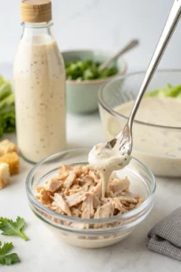 mixing the chicken