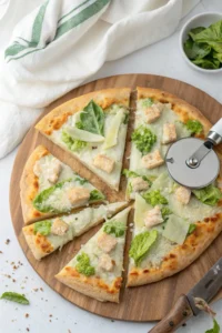 final step of chicken caesar pizza recipe