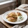 Polish cabbage dumplings with sour cream