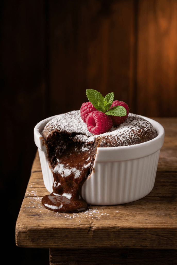 Chocolate lava cake with molten center