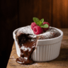 Chocolate lava cake with molten center