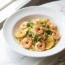 Creamy garlic butter shrimp pasta main dish